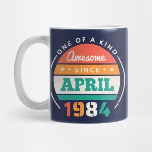 Retro Awesome Since April 1984 Birthday Vintage Bday 1984 Mug